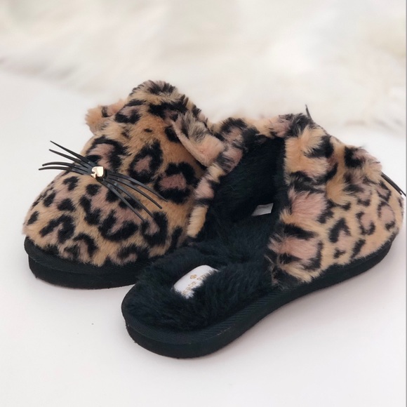 Kate Spade Leopard Kitty Slippers NWOB - Picture 6 of 8